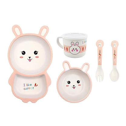 Bamboo Fiber Tableware Set 5 pcs for Kids (Lovely Rabbit)