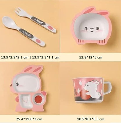 Bamboo Fiber Baby Tableware / Dinner Set 5 pcs (Rabbit)